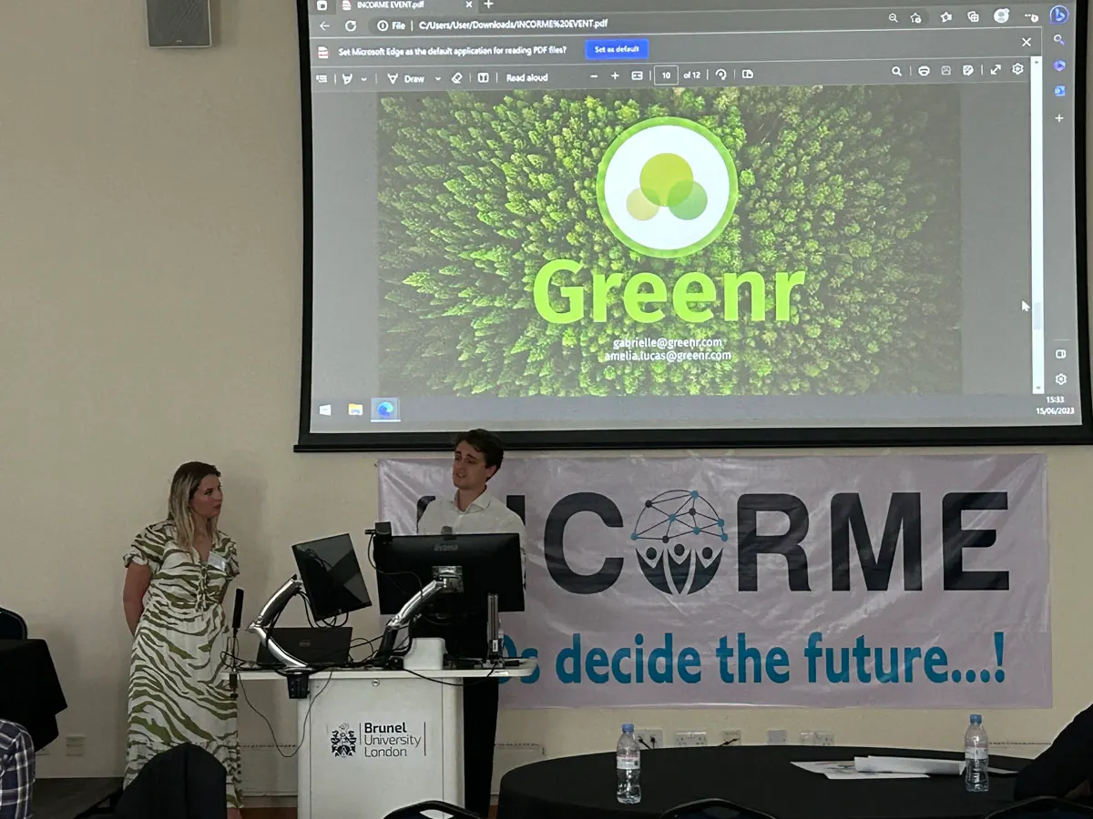 Greenr Entrepreneurs Amelia and Elliott at INCORME IV CEOs Conference